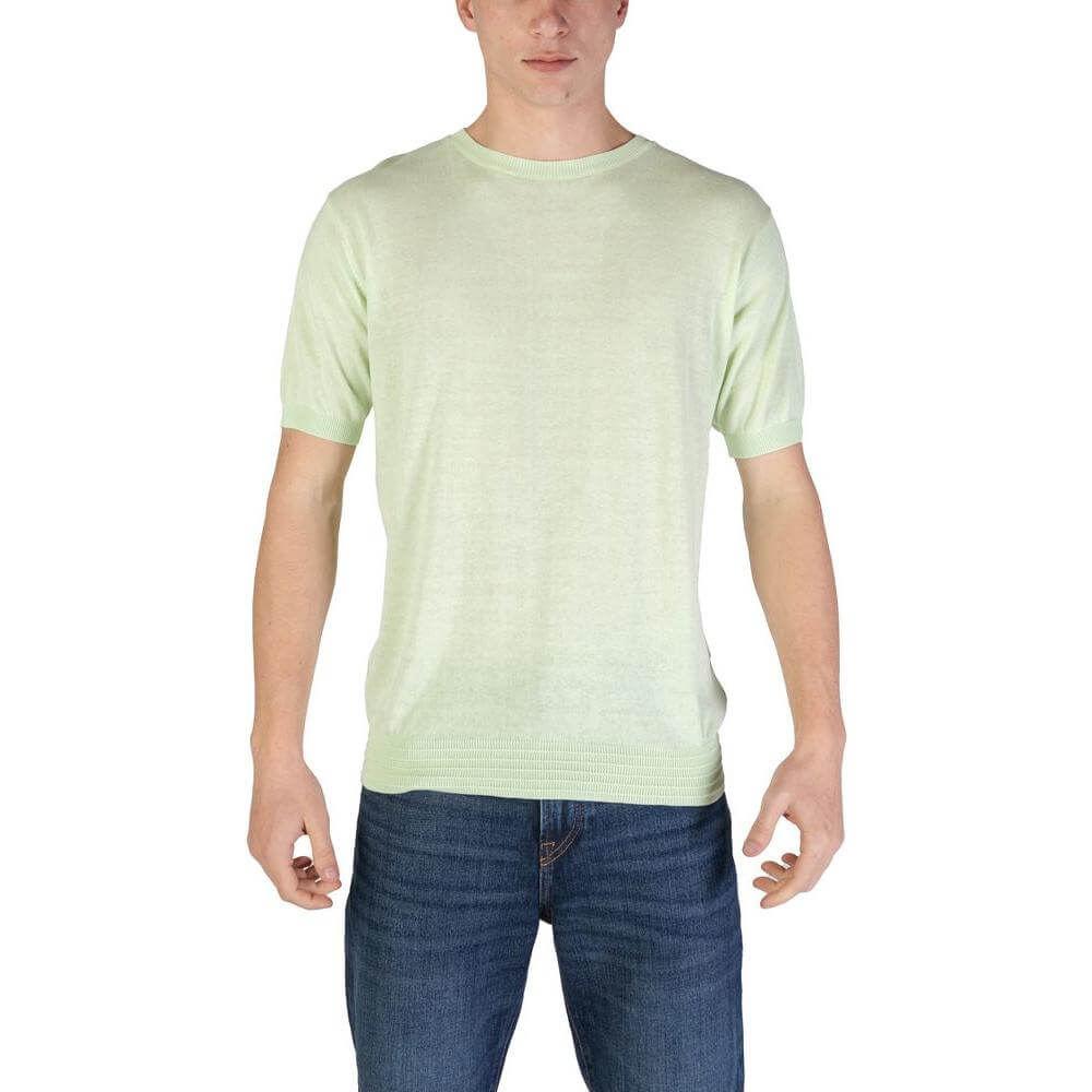 Hamaki-Ho green cotton T-shirt for men, part of fall/winter collection, casual style, 100% cotton, front view