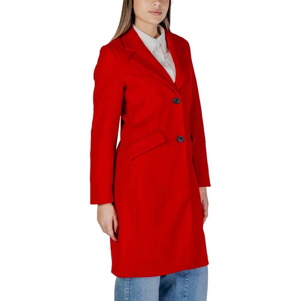 Vero Moda Red Polyester Jackets & Coat Vero Moda Firebrick