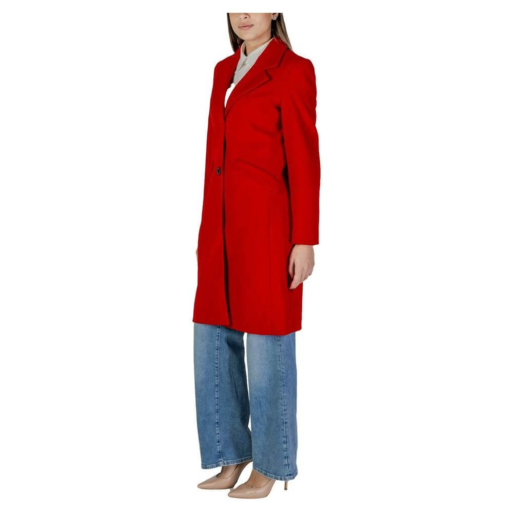 Vero Moda Red Polyester Jackets & Coat Vero Moda Dark Red