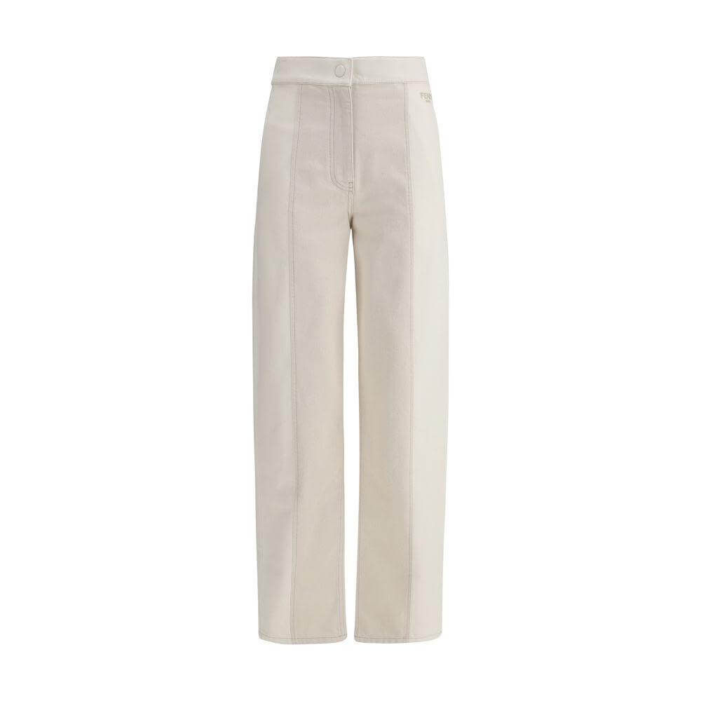 Fendi Cotton Pants Fendi Light Gray