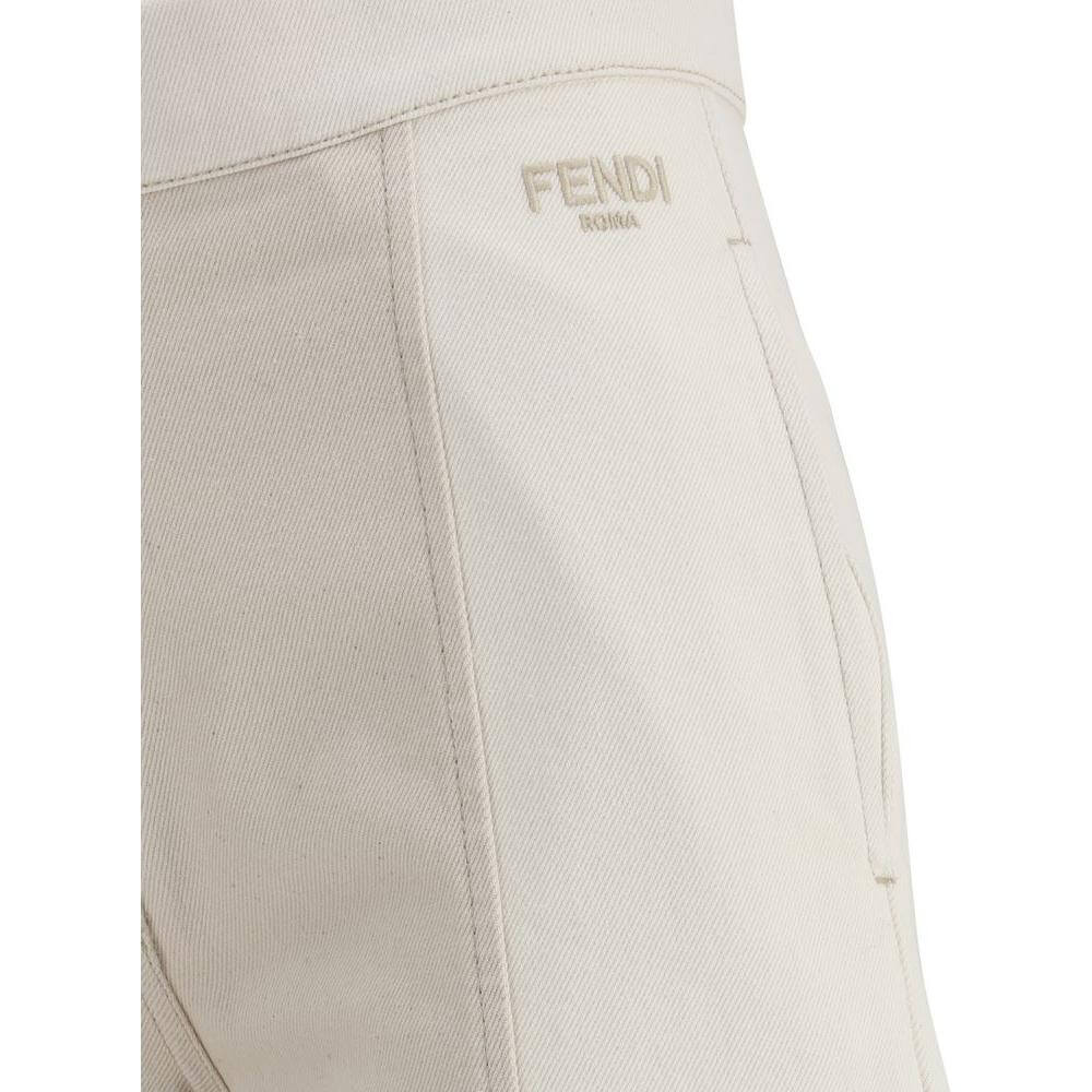 Fendi Cotton Pants Fendi Light Gray