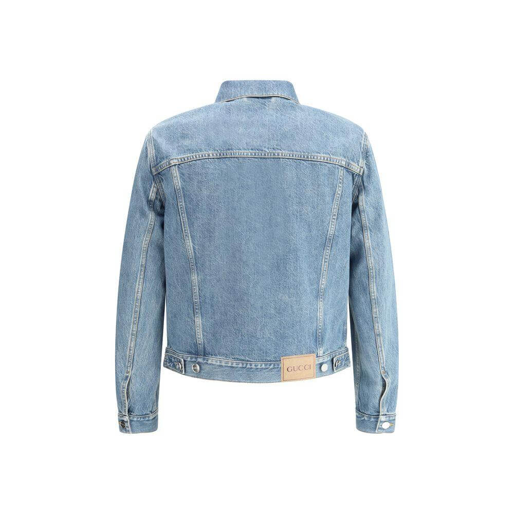 Gucci Double G Denim Jacket Gucci Light Slate Gray
