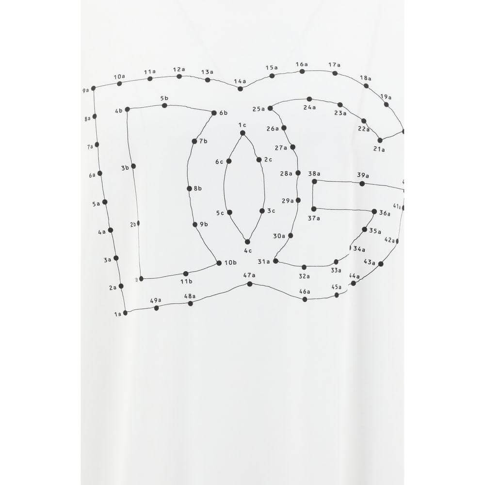 Dolce & Gabbana T-shirt with ribbed crew neck, featuring a connect-the-dots style logo design for a modern look.