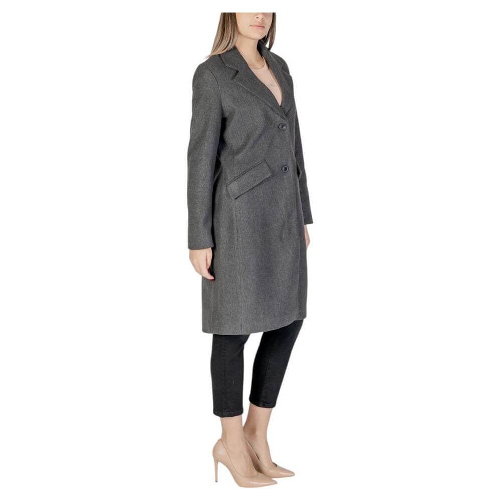 Vero Moda Gray Polyester Jackets & Coat Vero Moda Dim Gray