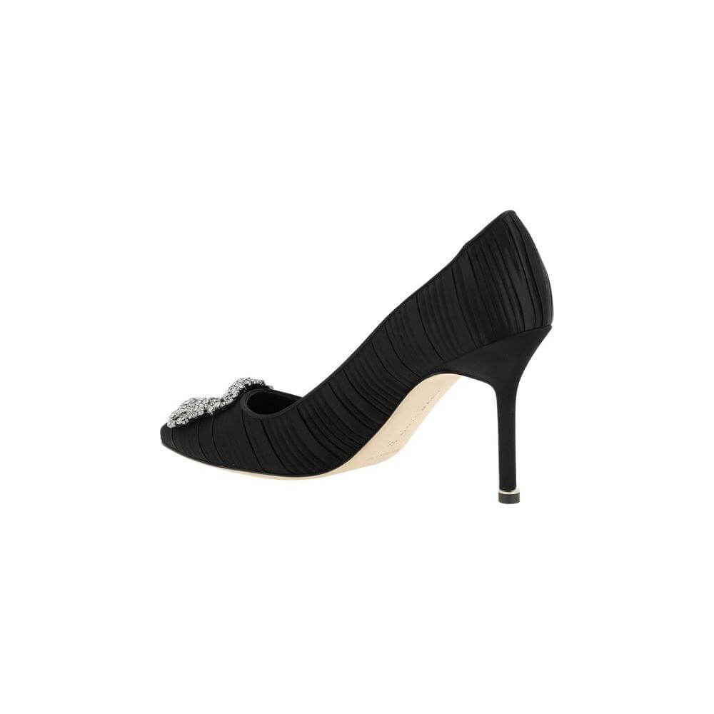 Manolo Blahnik Satin Hangisi Pumps Manolo Blahnik Black