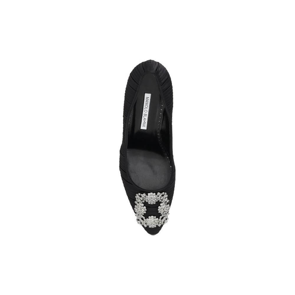 Manolo Blahnik Satin Hangisi Pumps Manolo Blahnik Dark Slate Gray
