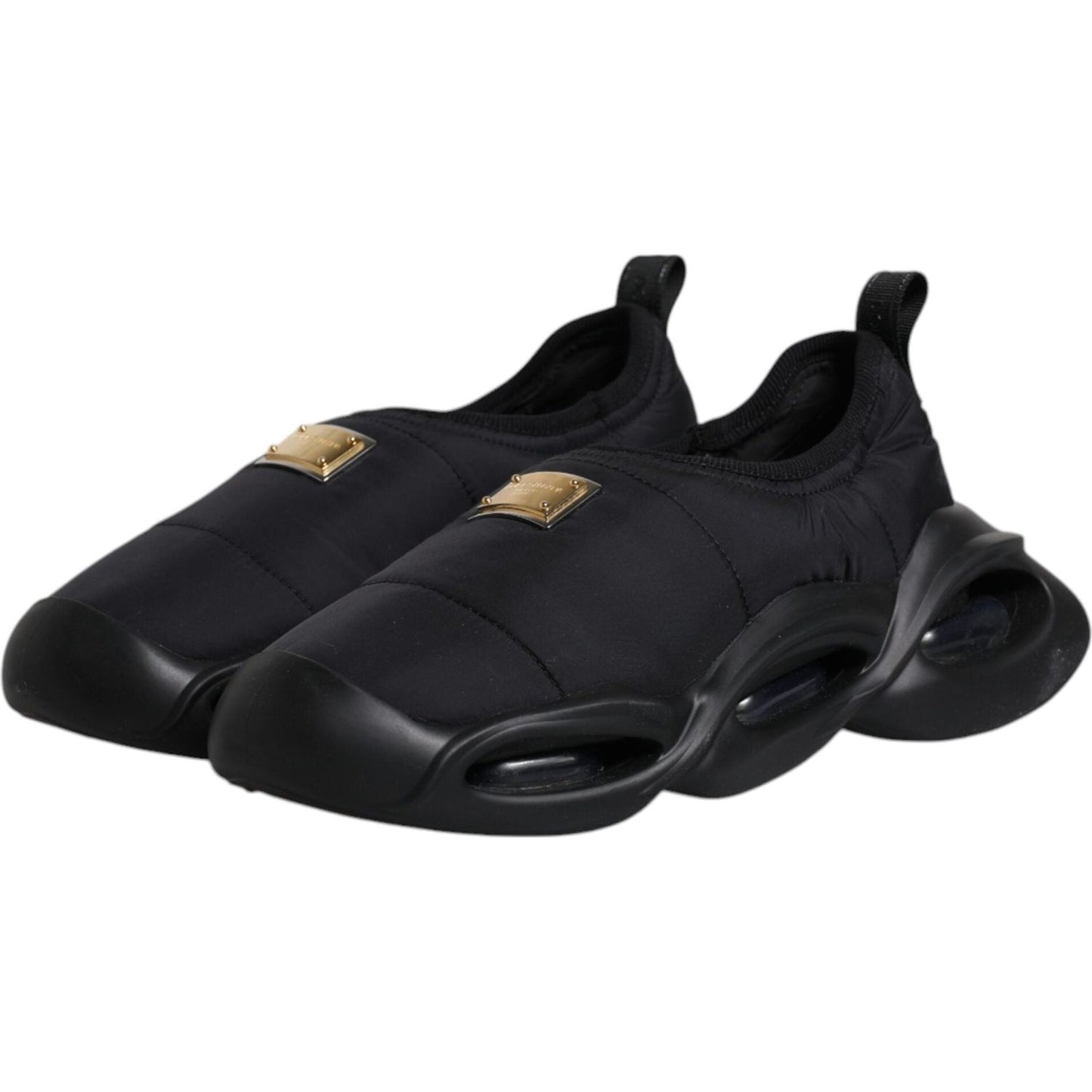 Dolce & Gabbana Black Slip On Wave Low Top Men Sneakers Shoes Dolce & Gabbana Black