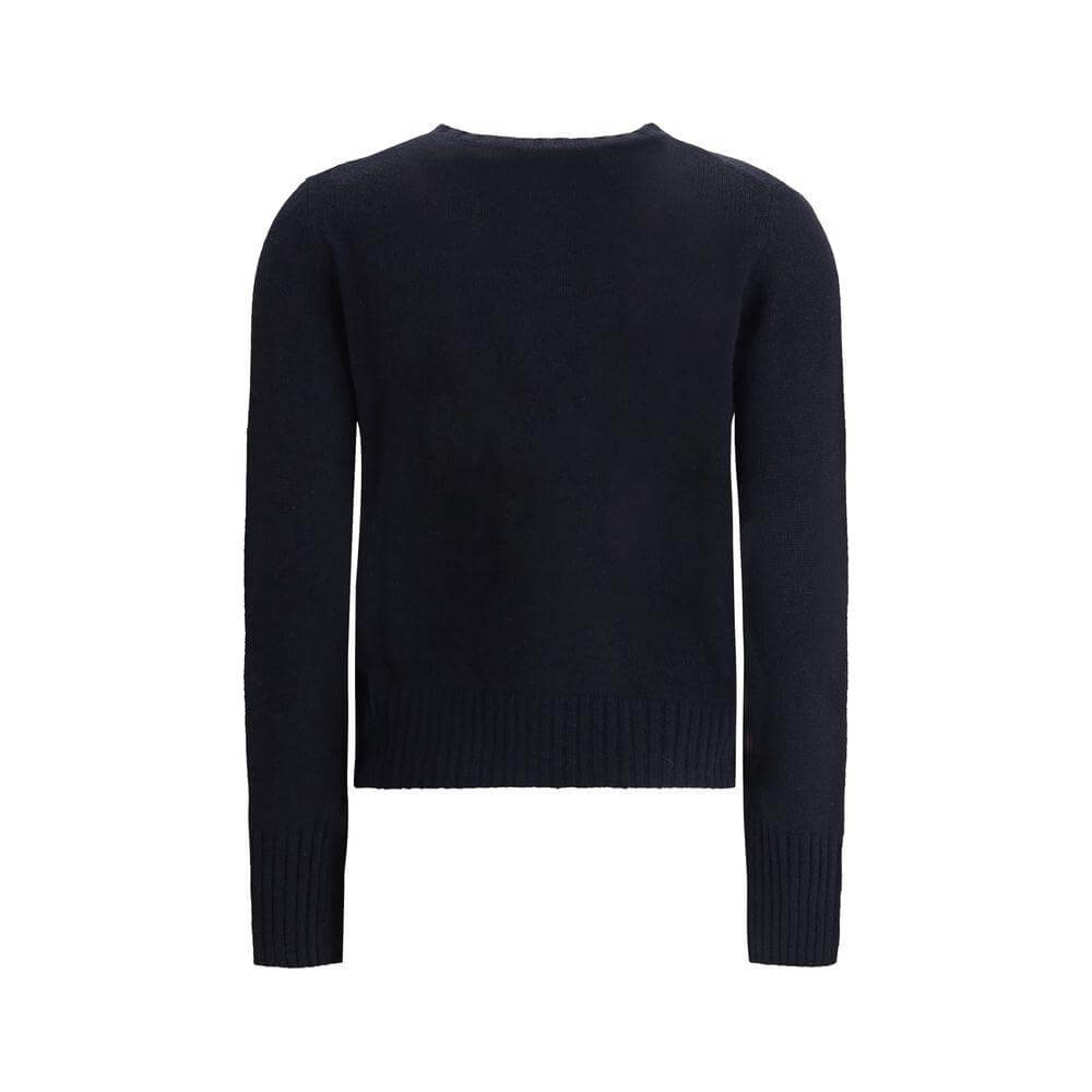 Back view of Allude Cashmere Cardigan featuring ribbed cuffs and hem for an elegant finish in a classic design.