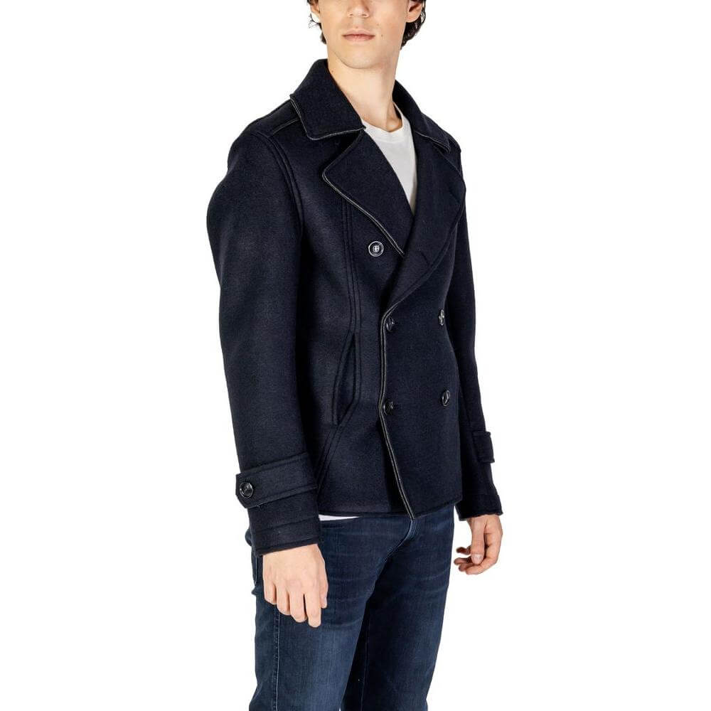 Hydra Clothing Blue Viscose Jacket for Men - Fall/Winter Collection, 40% Viscose, 40% Polyester, 20% Wool