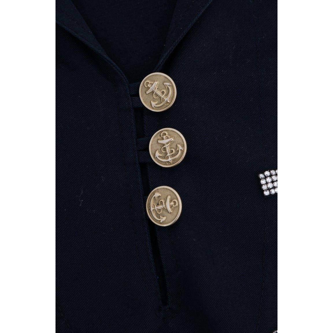 Dolce & Gabbana Enchanted Blue Crystal Embroidered Coat Dolce & Gabbana Black