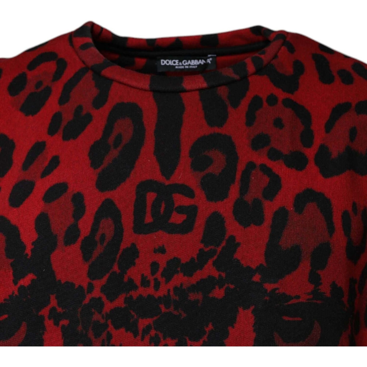Dolce & Gabbana Red Leopard Print Cotton Sleeveless T-shirt