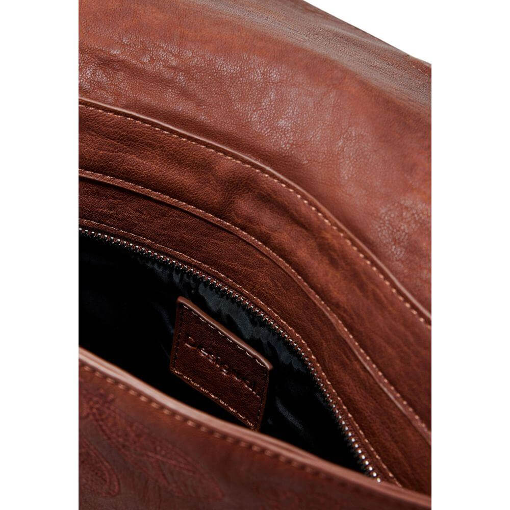 Desigual Brown Polyethylene Handbag Desigual Saddle Brown