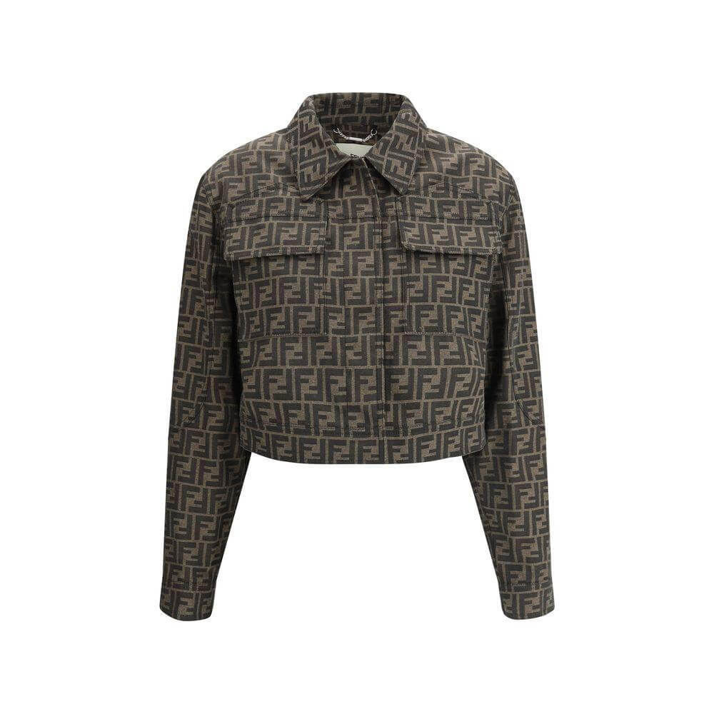 Fendi FF logo cropped Jacket Fendi Dark Slate Gray