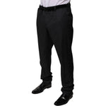 Dolce & Gabbana Black Wool Tapered Formal Dress Pants PAN75805-54