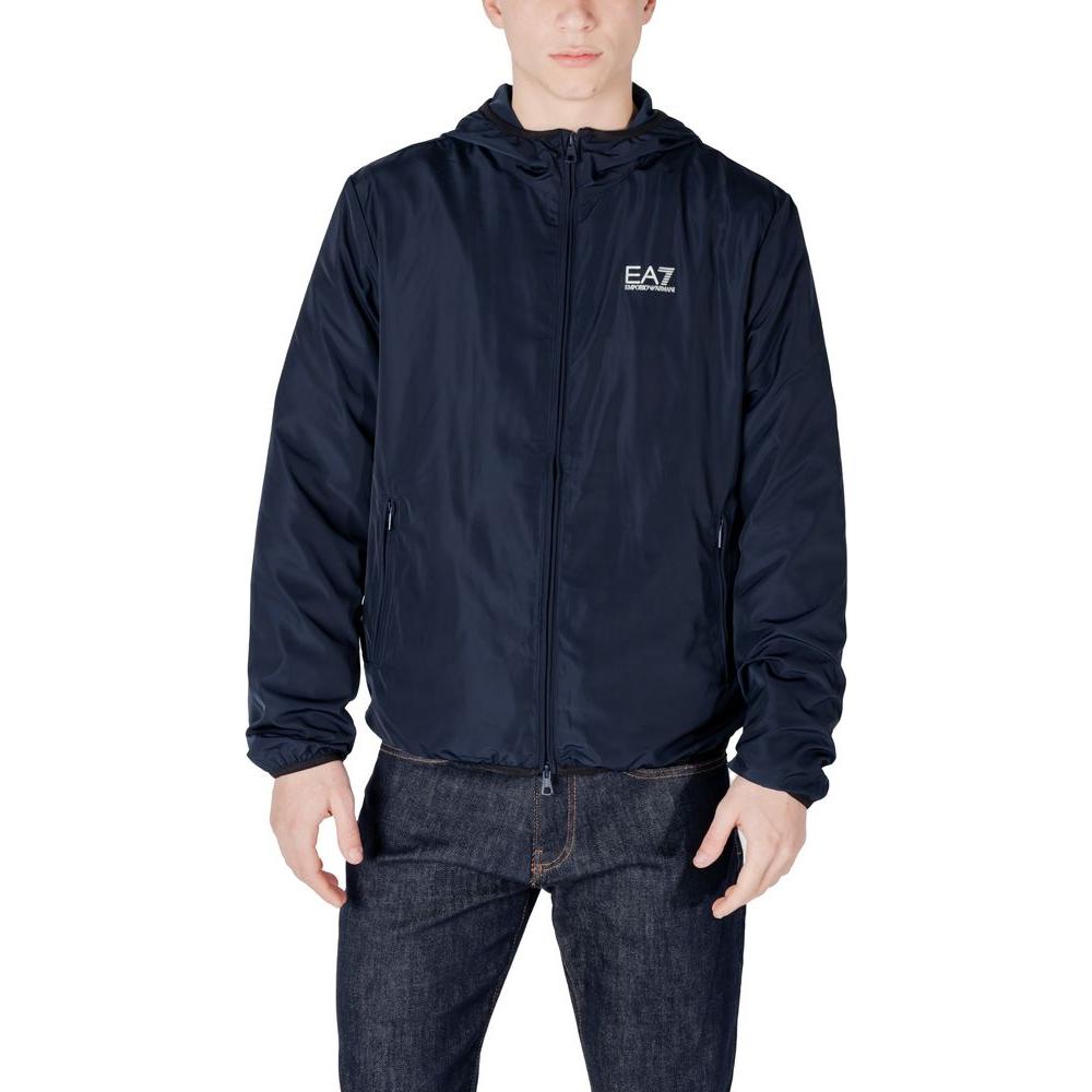 EA7 Emporio Armani Blue Polyester Jacket EA7 Emporio Armani Dark Slate Gray