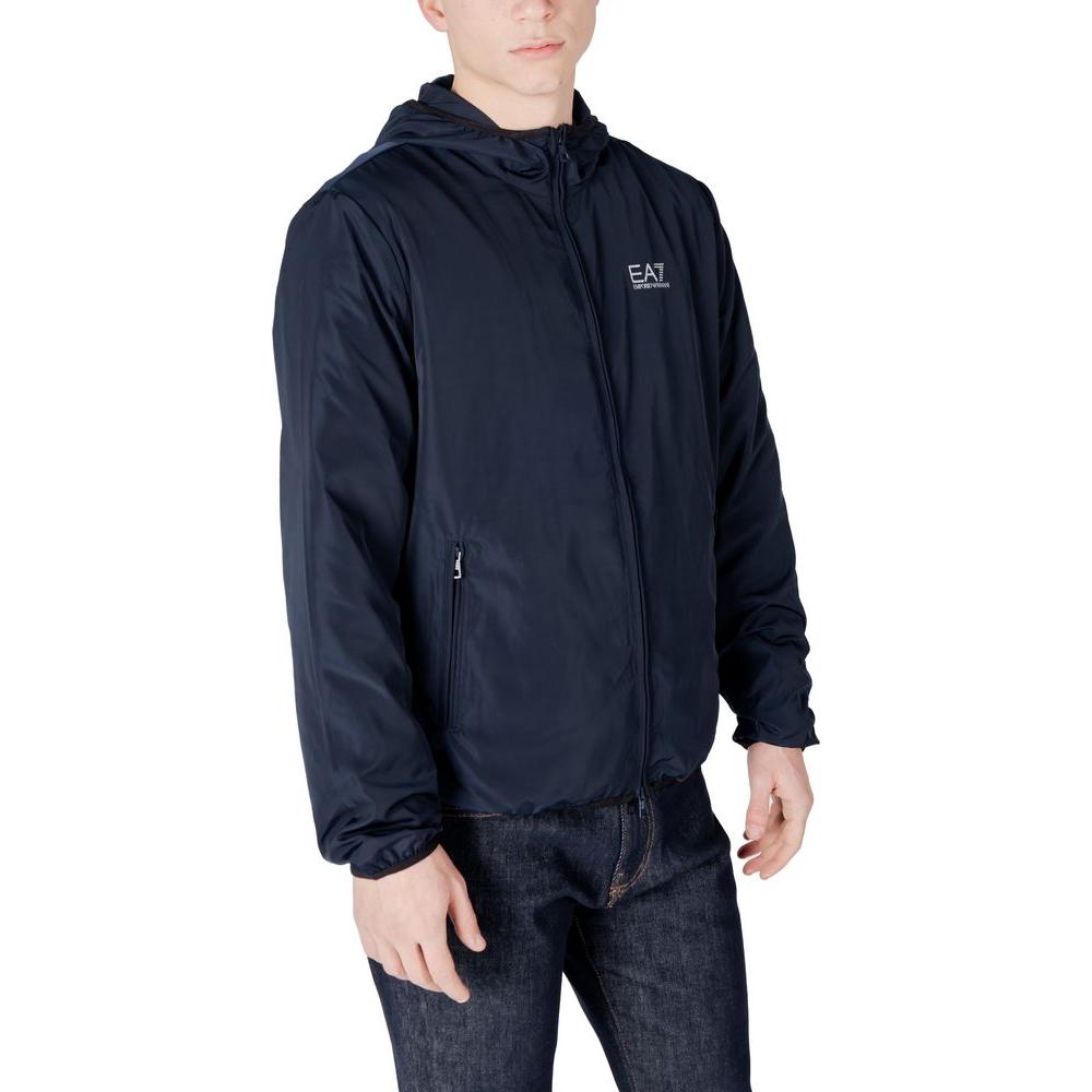 EA7 Emporio Armani Blue Polyester Jacket EA7 Emporio Armani Dark Slate Gray
