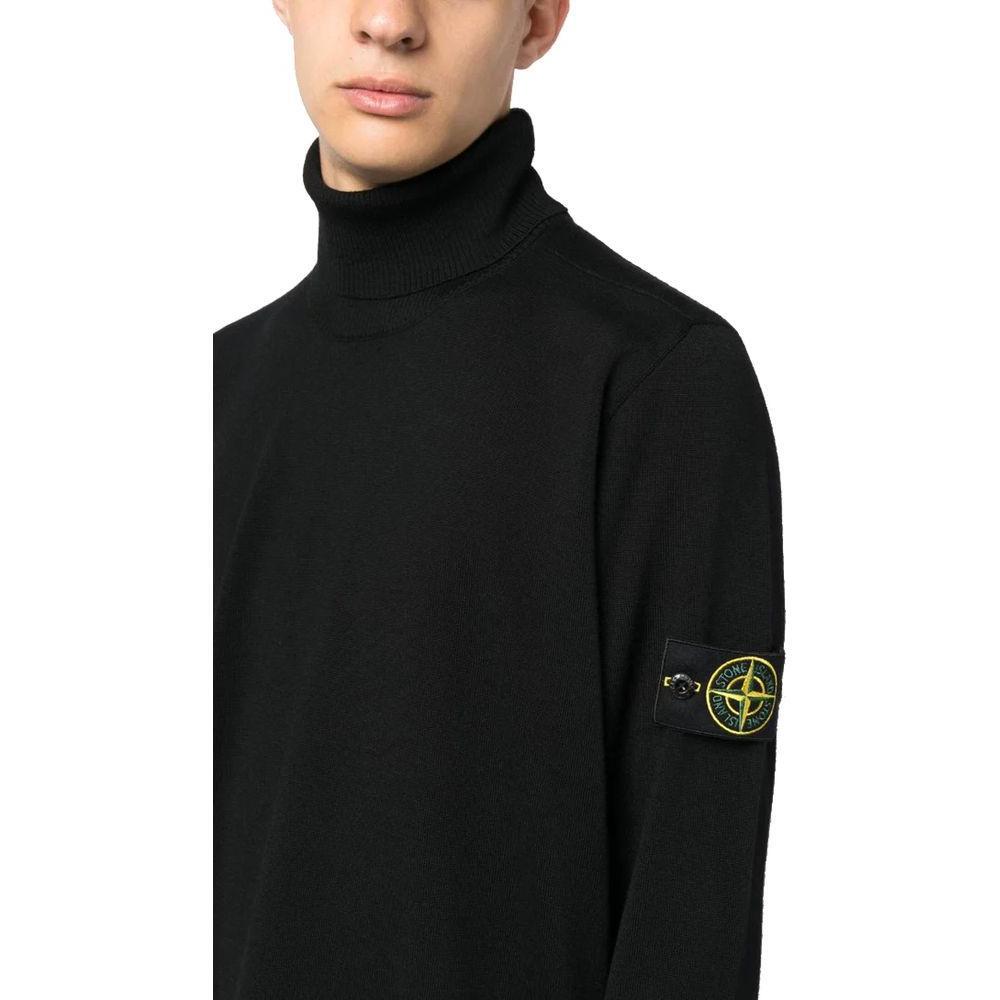 Stone Island Black Wool Men Sweater ST-14709-XXL