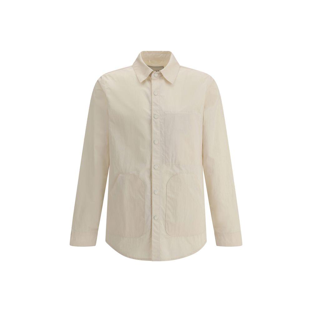 Paltò Gilberto shirt jacket with elegant classic collar and button closure, versatile cream color, perfect for sophisticated style.