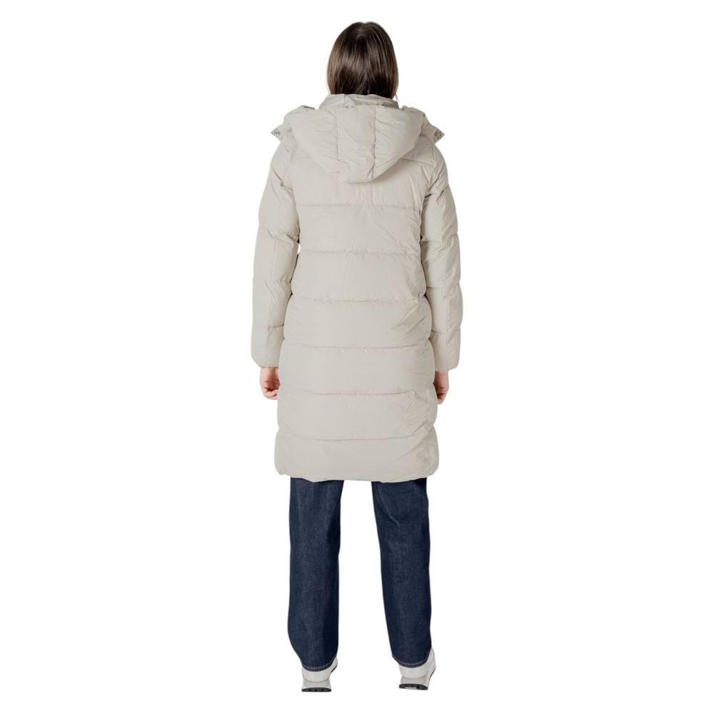 Calvin Klein Jeans Beige Polyester Jackets & Coat Calvin Klein Jeans Gray