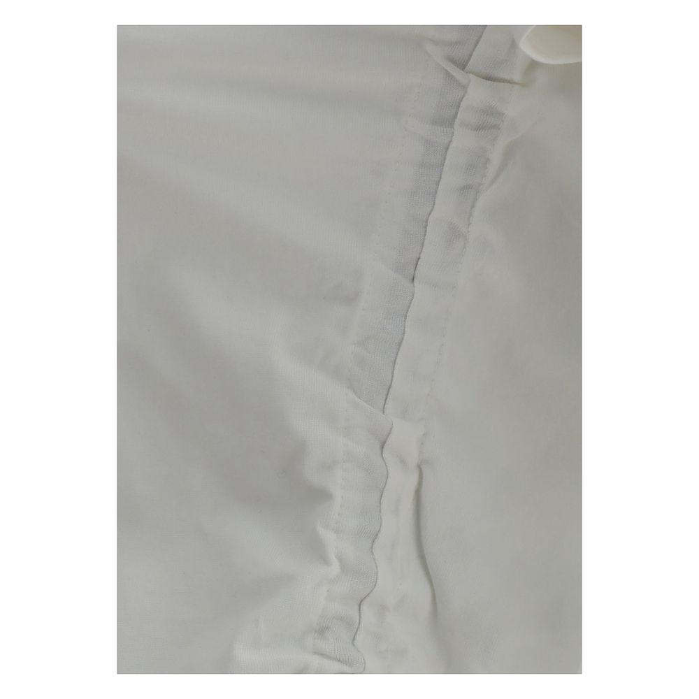 Close-up of Burberry Cropped T-Shirt fabric with adjustable ruffles and ribbon detail on side panels.