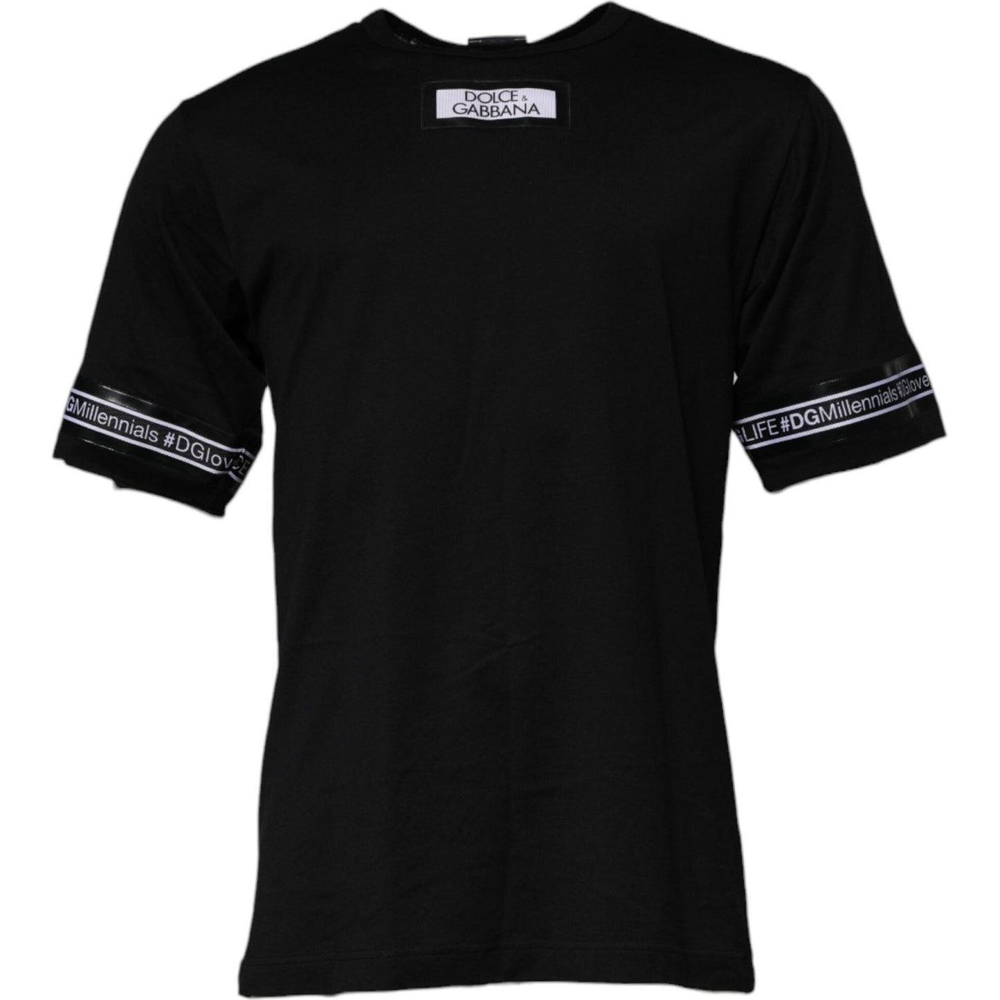 Dolce & Gabbana Black #DGMILLENNIALS Cotton Crew Neck T-shirt TSH90067-44