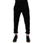 Dolce & Gabbana Black Wool Mid Waist Jogger Sweatpants Pants PAN76058-44