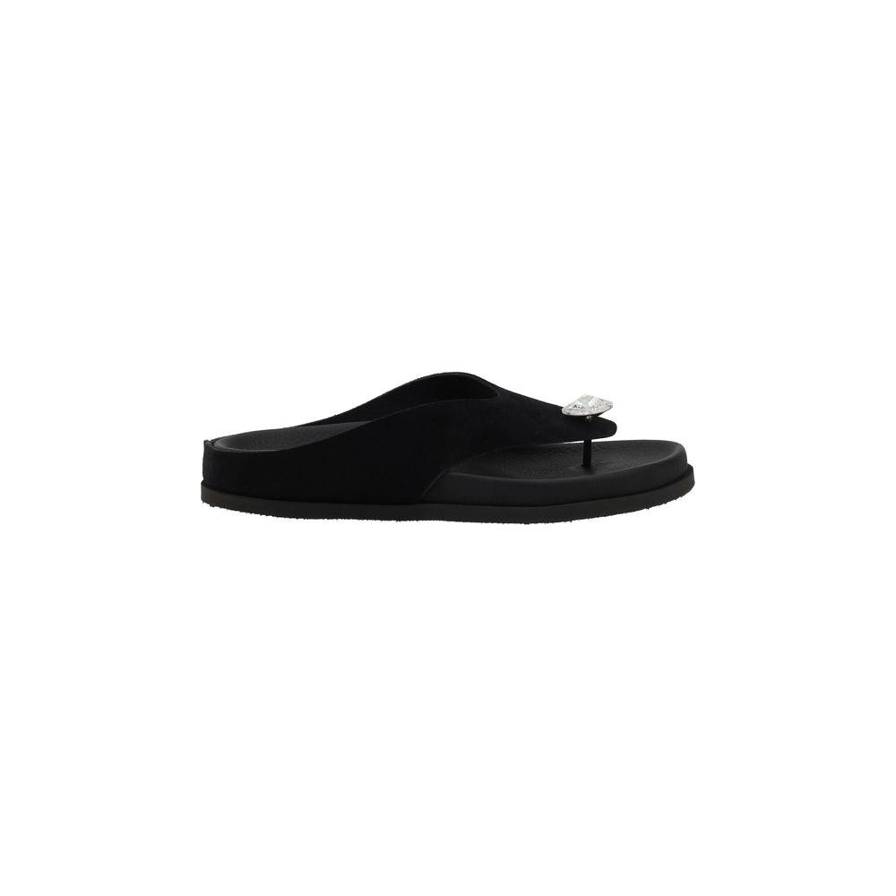 Pedro García Jewel Sandals in black patent leather with jewel detail on strap, offering elegant and sophisticated footwear style.