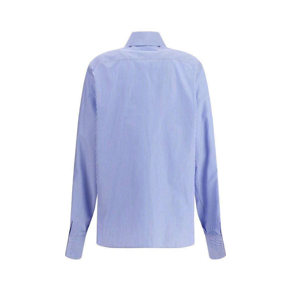 Saint Laurent Striped Shirt Saint Laurent Light Steel Blue