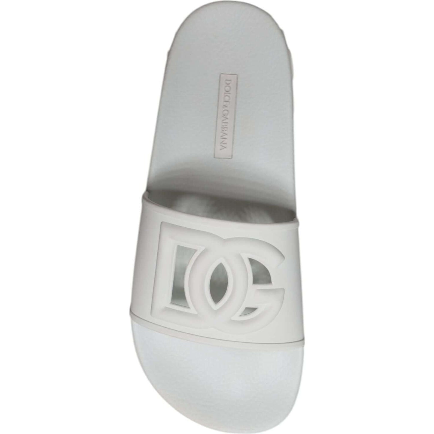Dolce & Gabbana White Rubber Slides Sandals Beachwear Shoes Dolce & Gabbana Gray