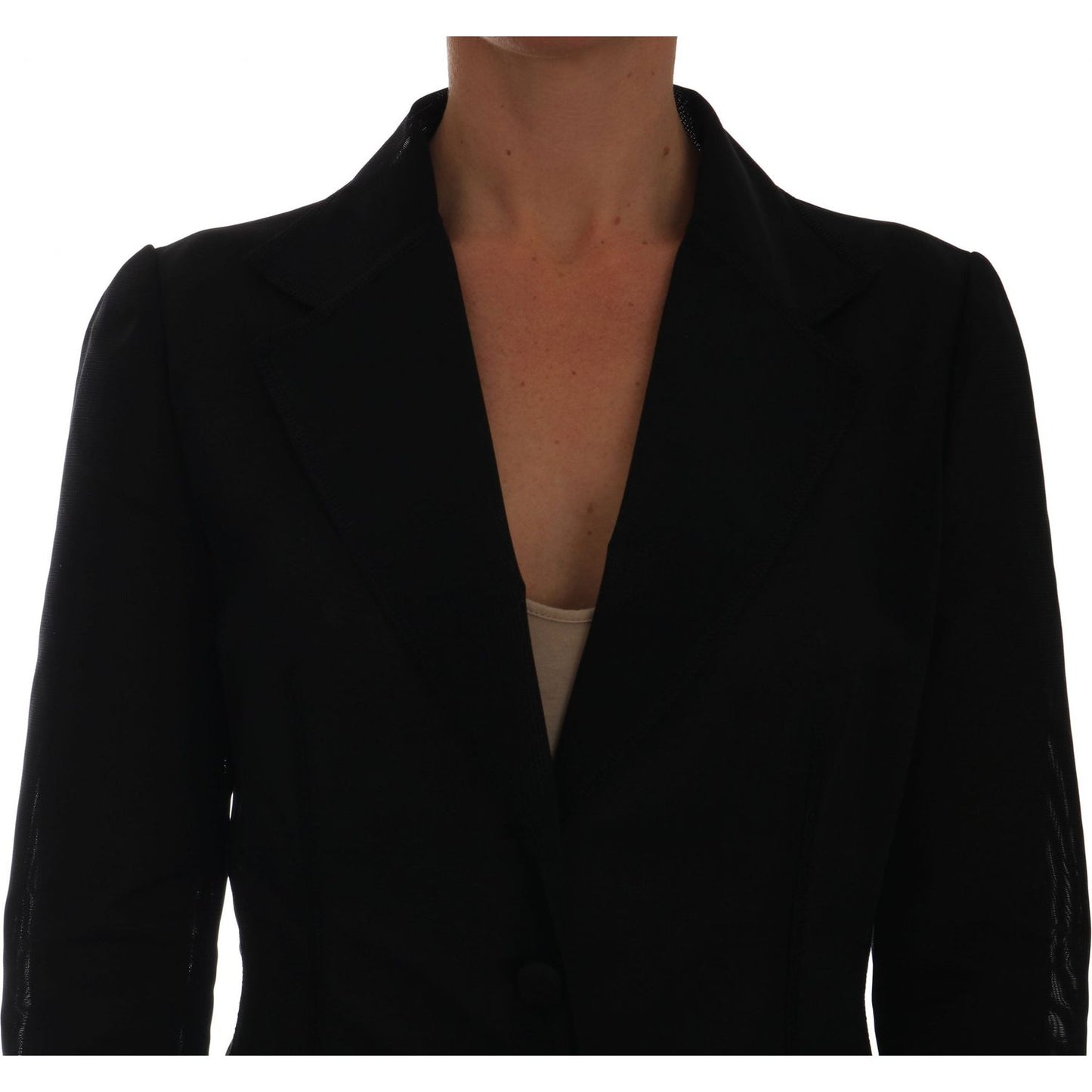 Dolce & Gabbana Semi-Transparent Darkgreen Nylon Blazer Dolce & Gabbana Black