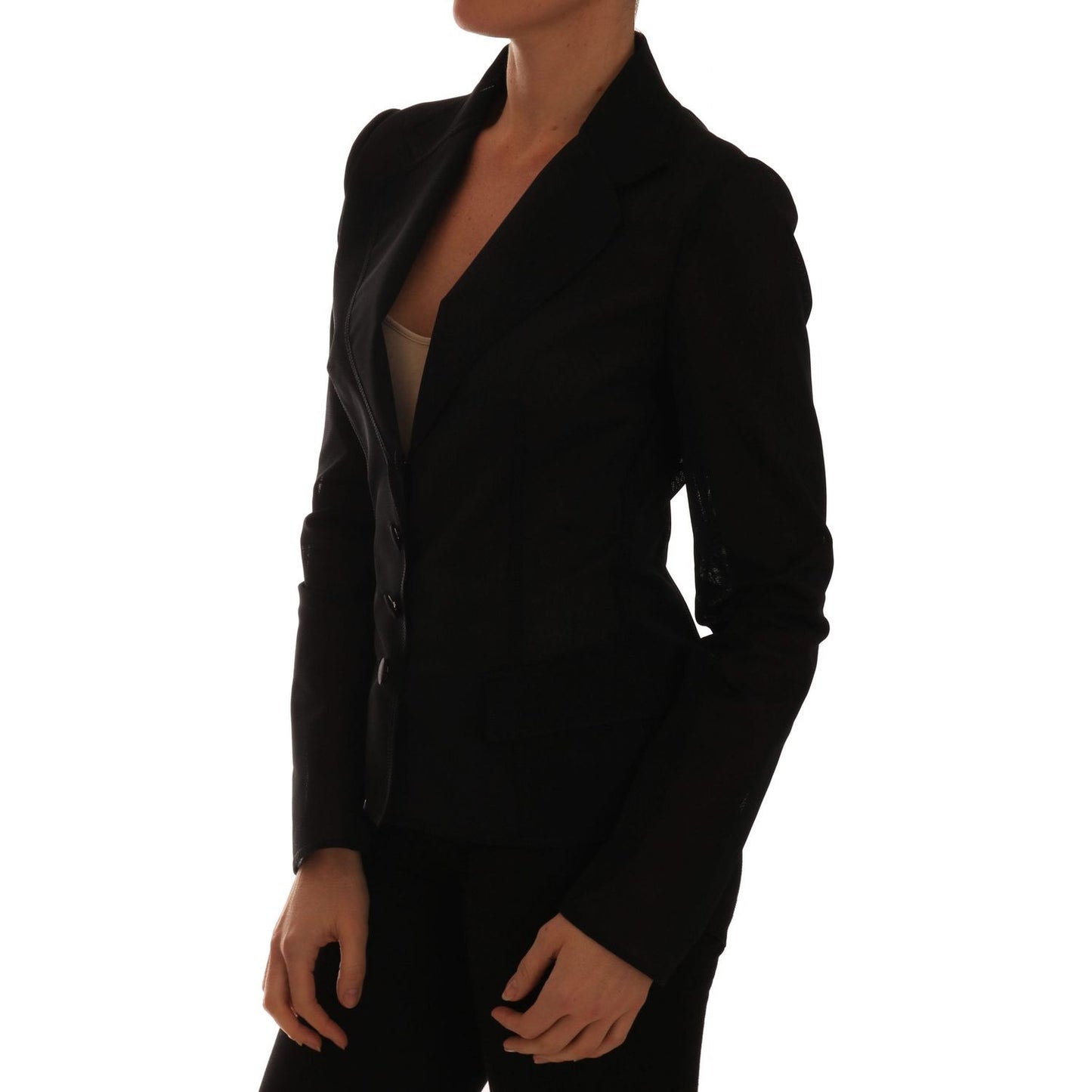 Dolce & Gabbana Semi-Transparent Darkgreen Nylon Blazer Dolce & Gabbana Black
