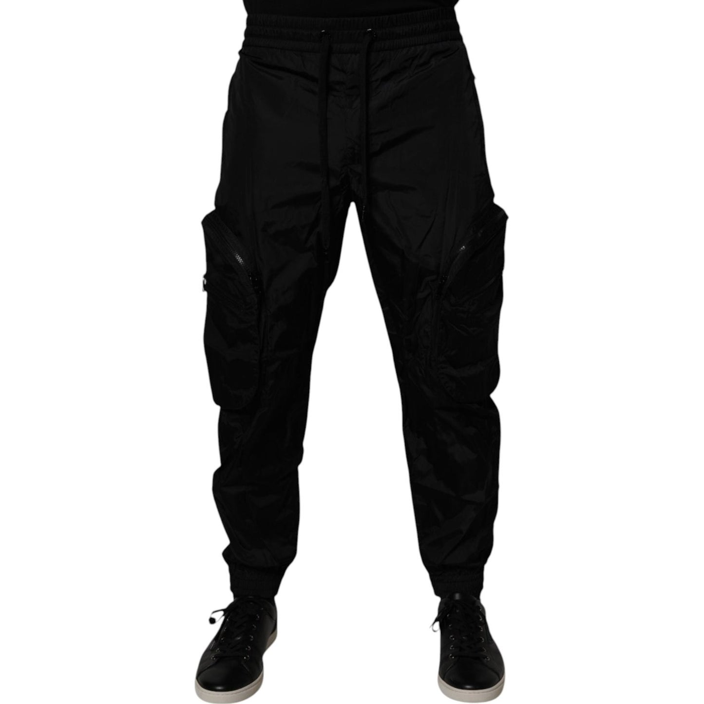 Dolce & Gabbana Black Nylon Cargo Jogger Men Sweatpants Pants PAN75205-48