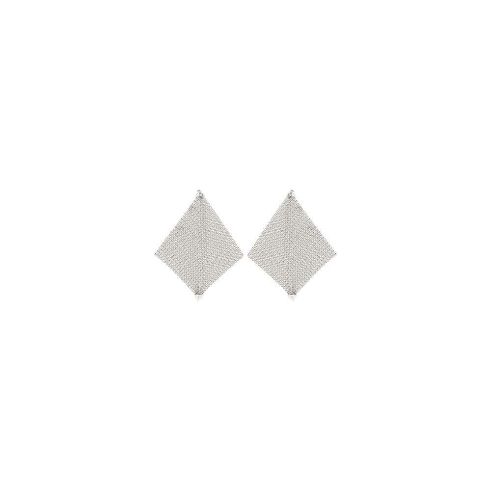 Rabanne Pixel Chainmail Earrings Rabanne Light Gray