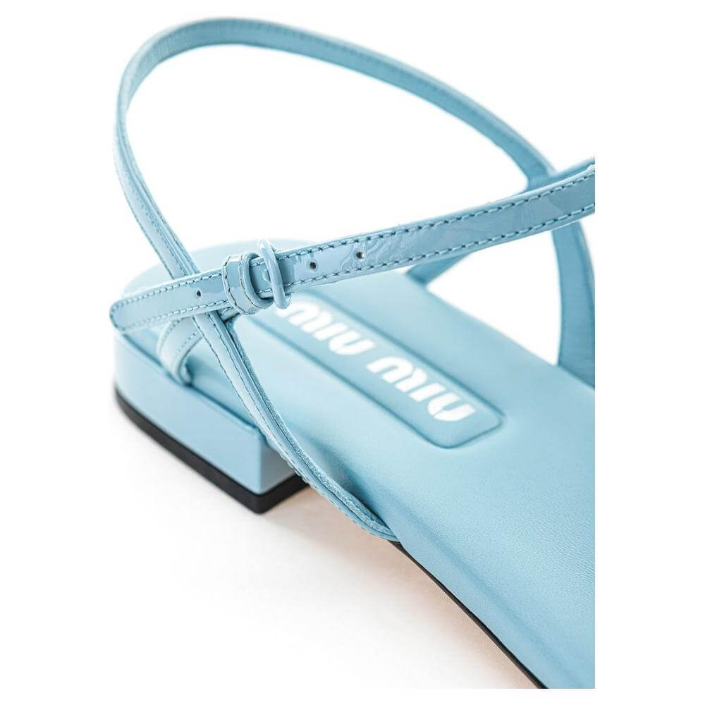 Miu Miu Blue Patent Leather Sandal