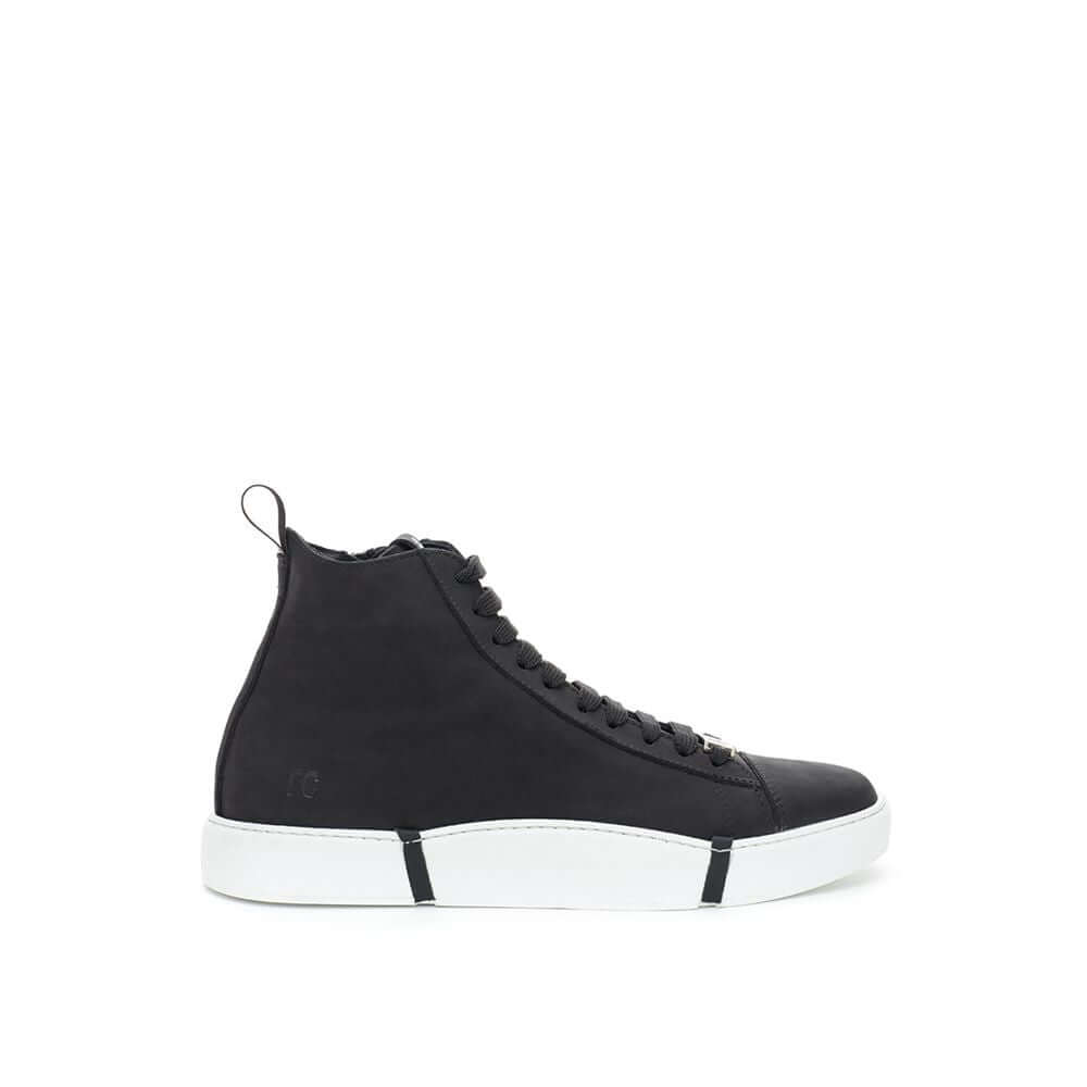 Roberto Cavalli Elegant Suede Sneakers in Chic Black Roberto Cavalli Dark Slate Gray