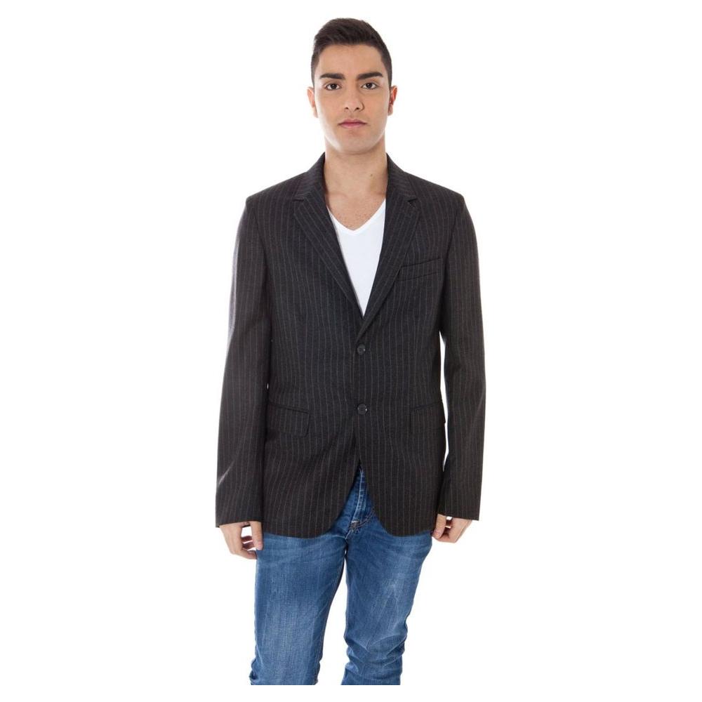 Calvin Klein Gray Wool Mens Jacket Calvin Klein Dark Slate Gray