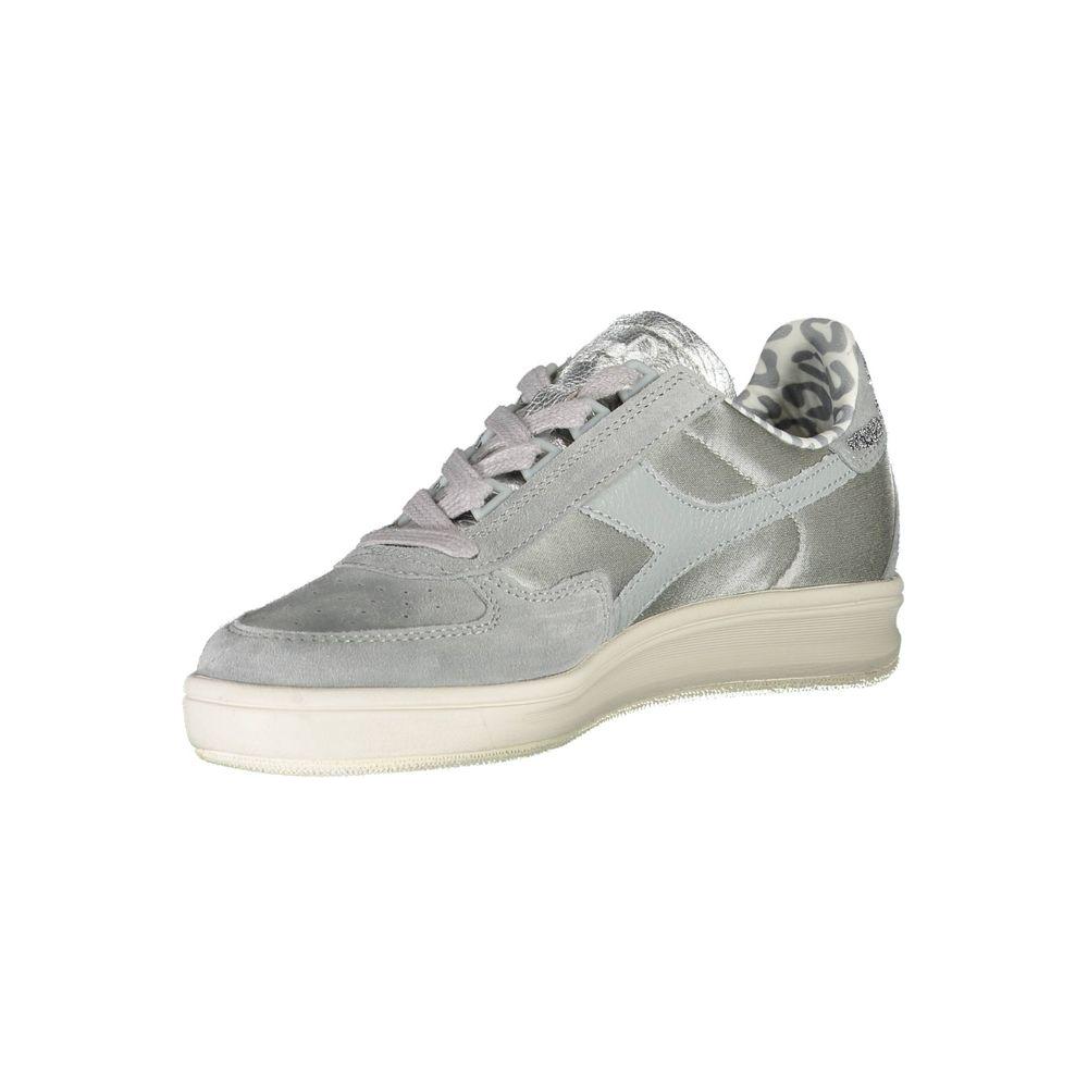 Diadora Gray Leather Women Sneaker Diadora Gray