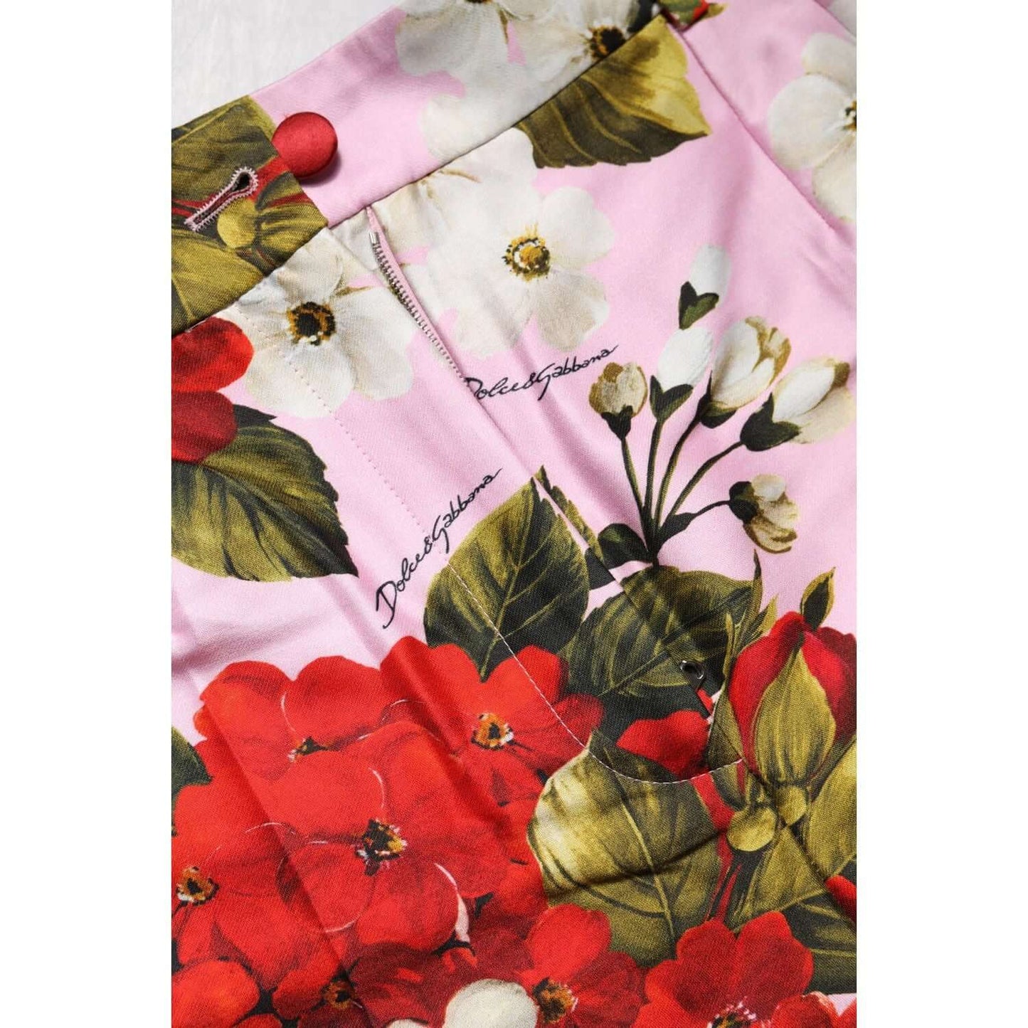 Dolce & Gabbana Pink Floral Print High Waist Hotpants Short Dolce & Gabbana Thistle