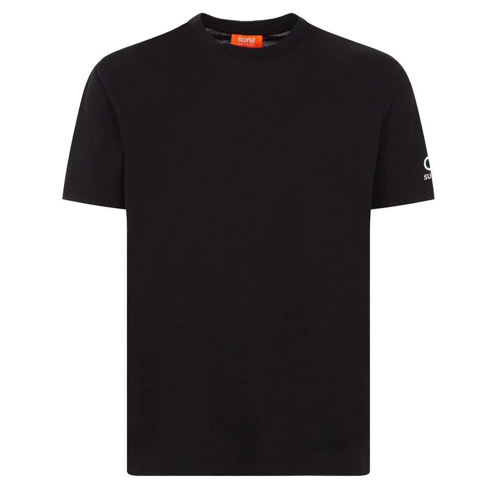Suns Black Cotton T-Shirt SU-15214-L