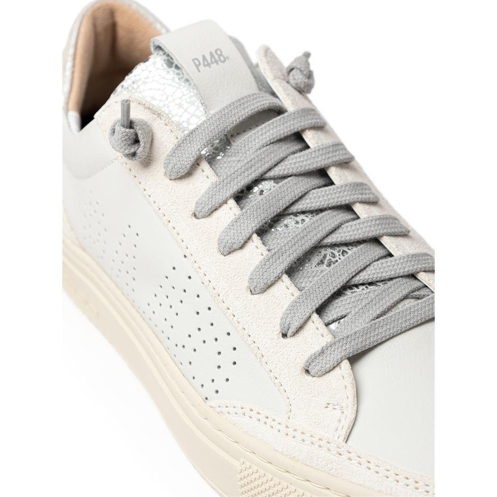 P448 White Leather Sneaker P448 Light Gray