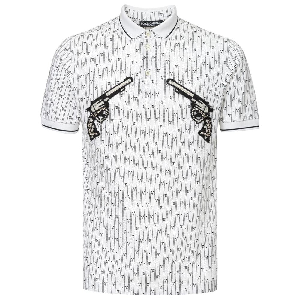 Dolce & Gabbana White Cotton Polo Shirt Dolce & Gabbana Lavender