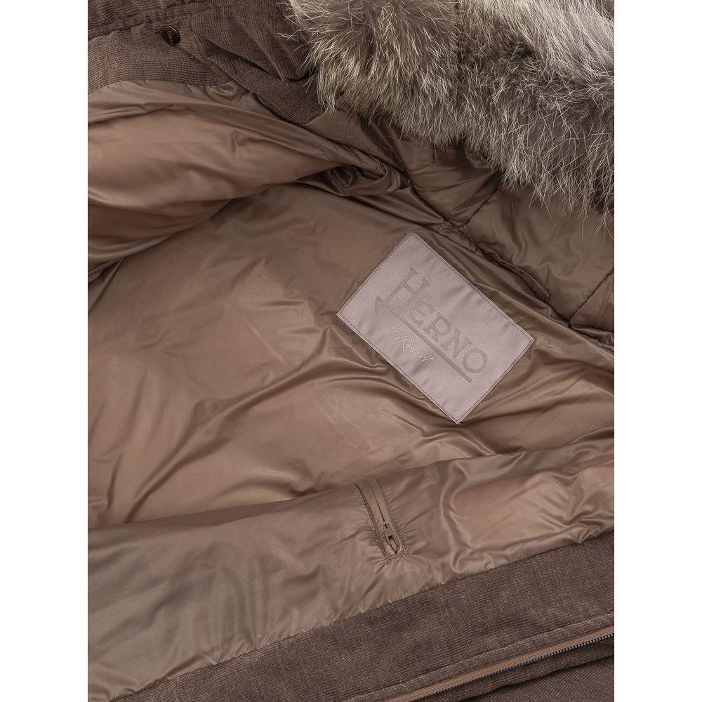 Herno Brown Cotton Jacket Herno Dim Gray