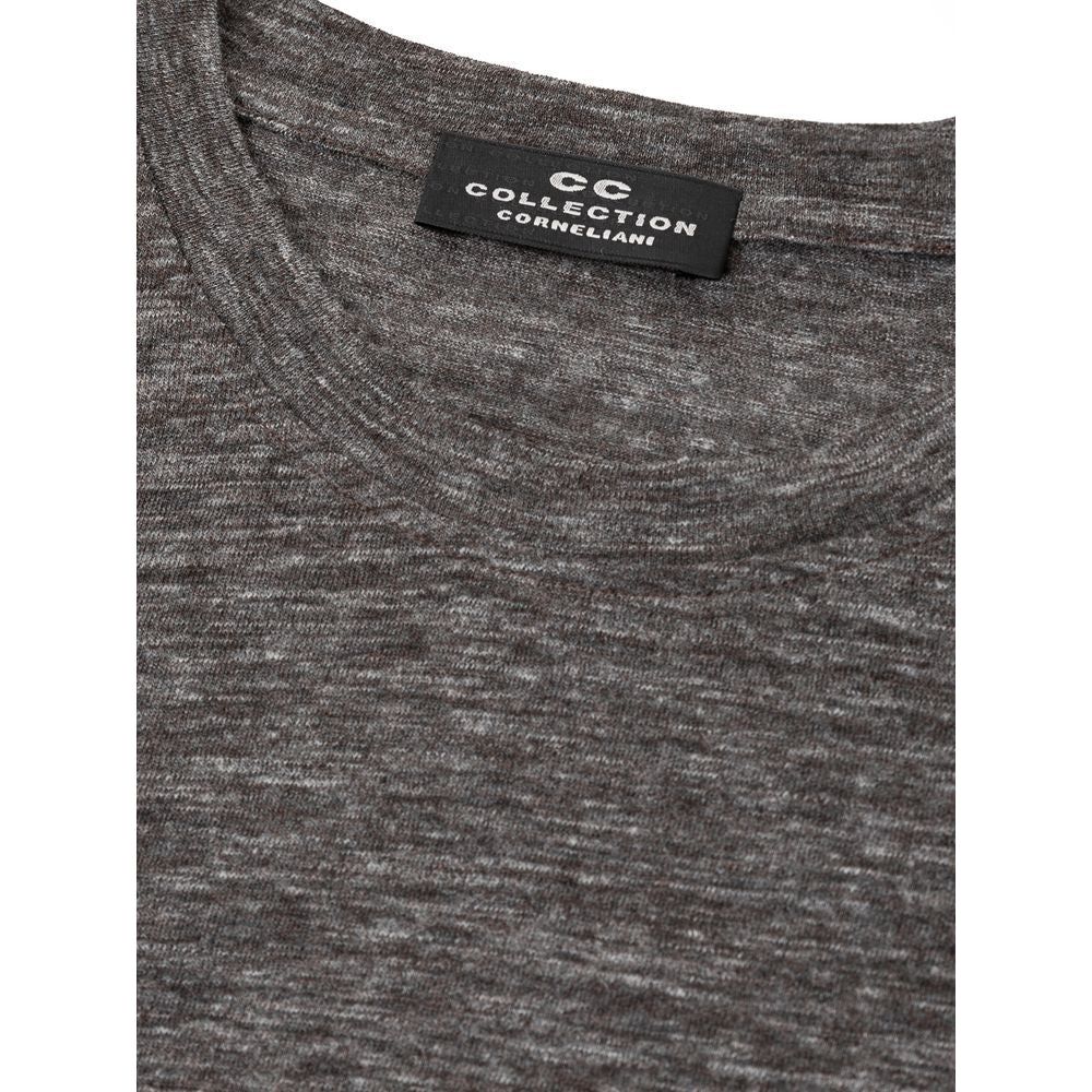 Corneliani Gray Wool T-Shirt Corneliani Dim Gray