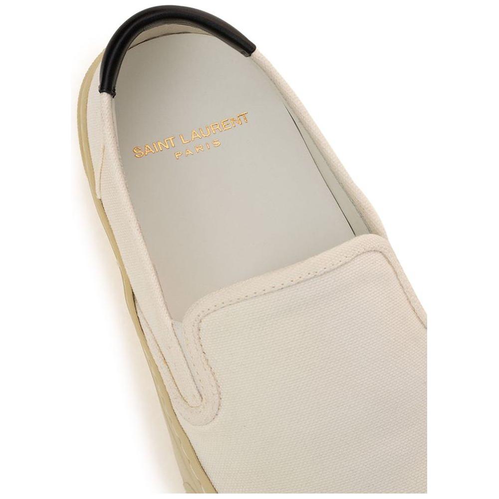 Saint Laurent White Cotton Sneaker Saint Laurent Gray
