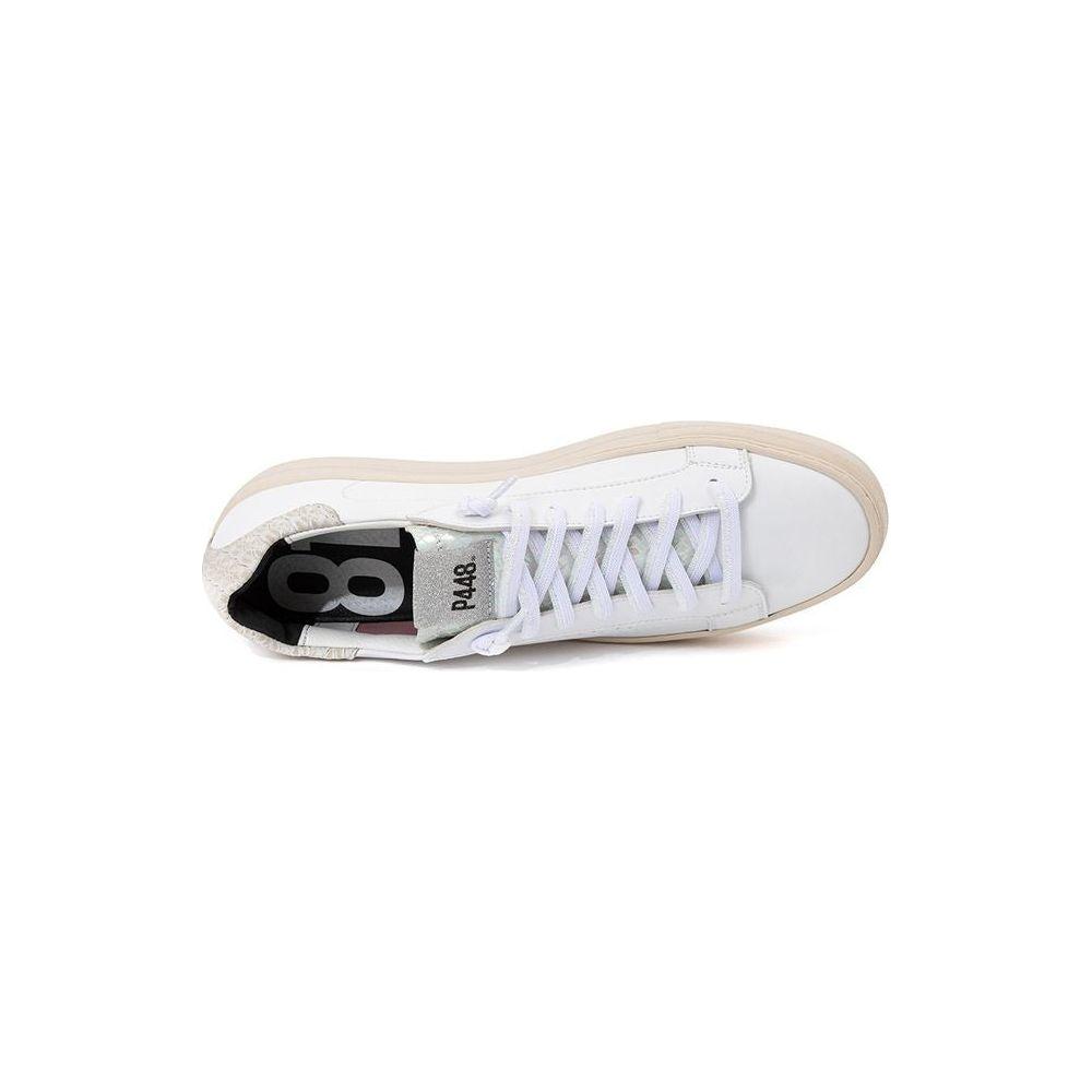 P448 White Leather Sneakers Elegant Casual Footwear P448 Light Gray