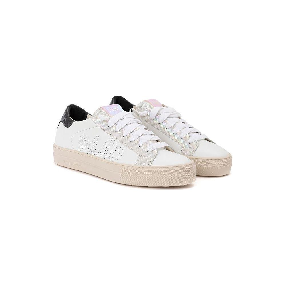P448 Elevate Your Sneaker Game with All-White Italian Leather Kicks P448 Light Gray