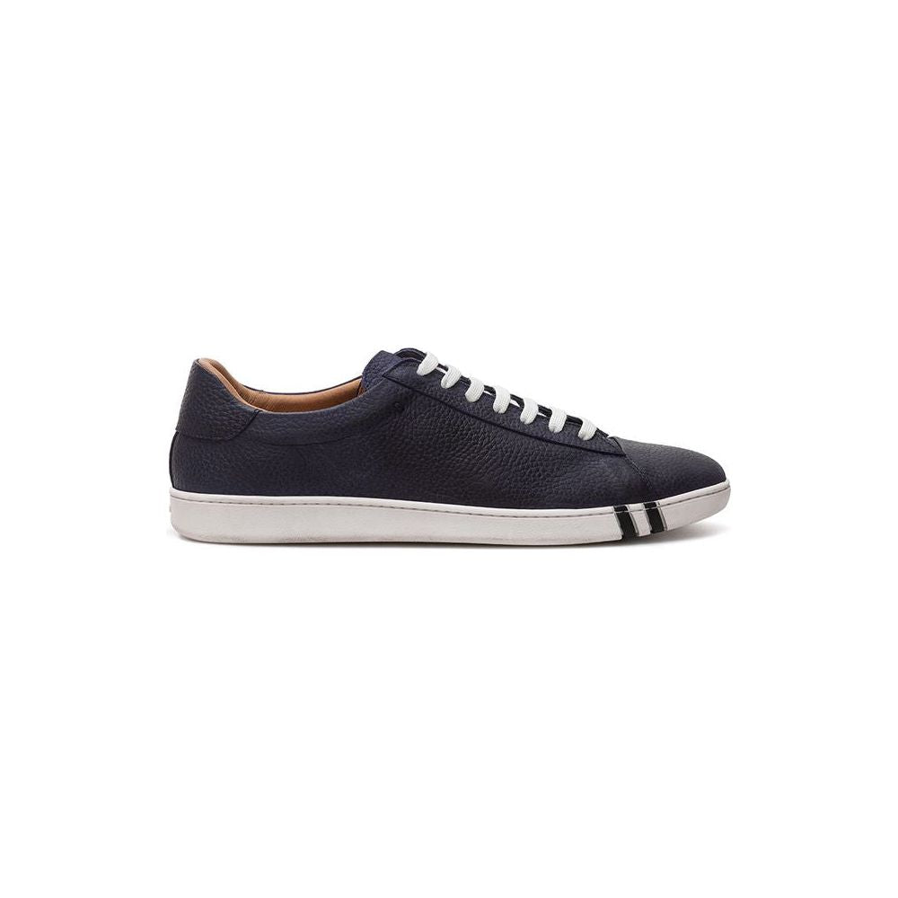 Bally Elegant Blue Leather Sneakers For Men Bally Light Gray