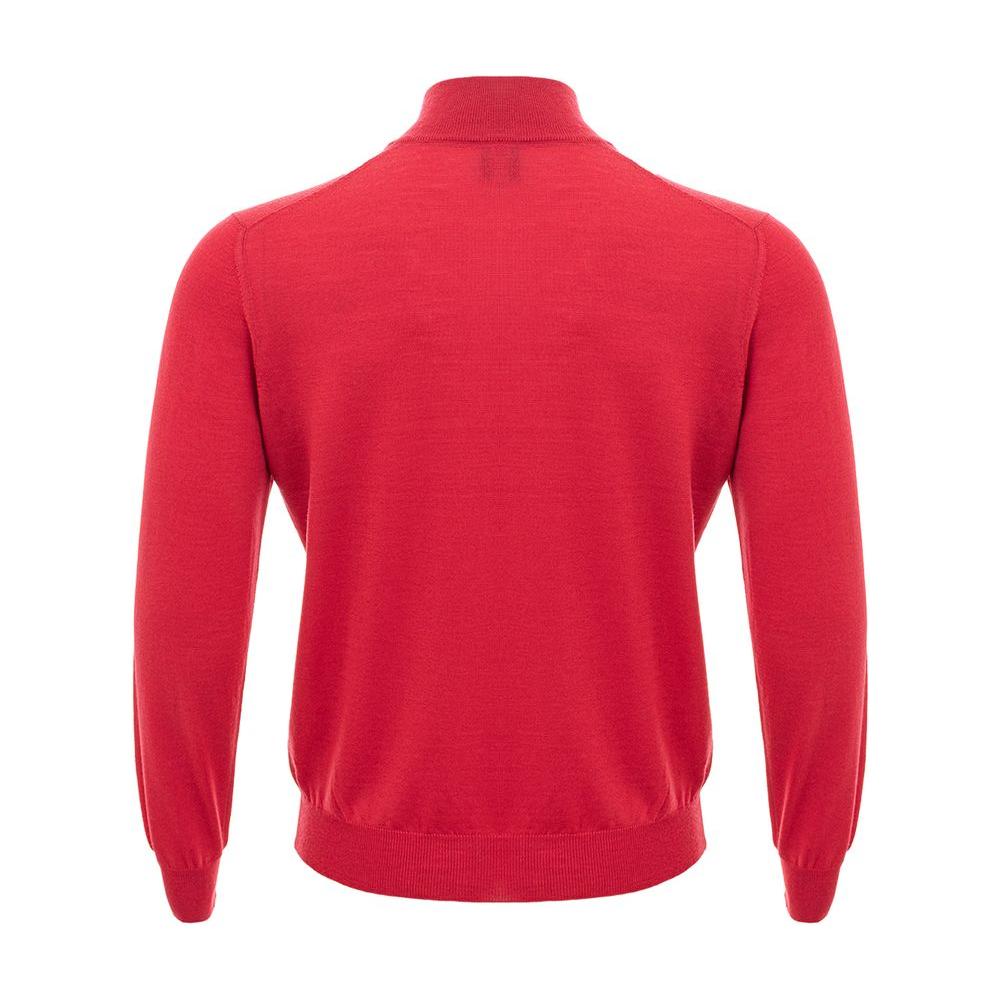 Gran Sasso Elegant Crimson Wool T-Shirt for Men Gran Sasso Firebrick