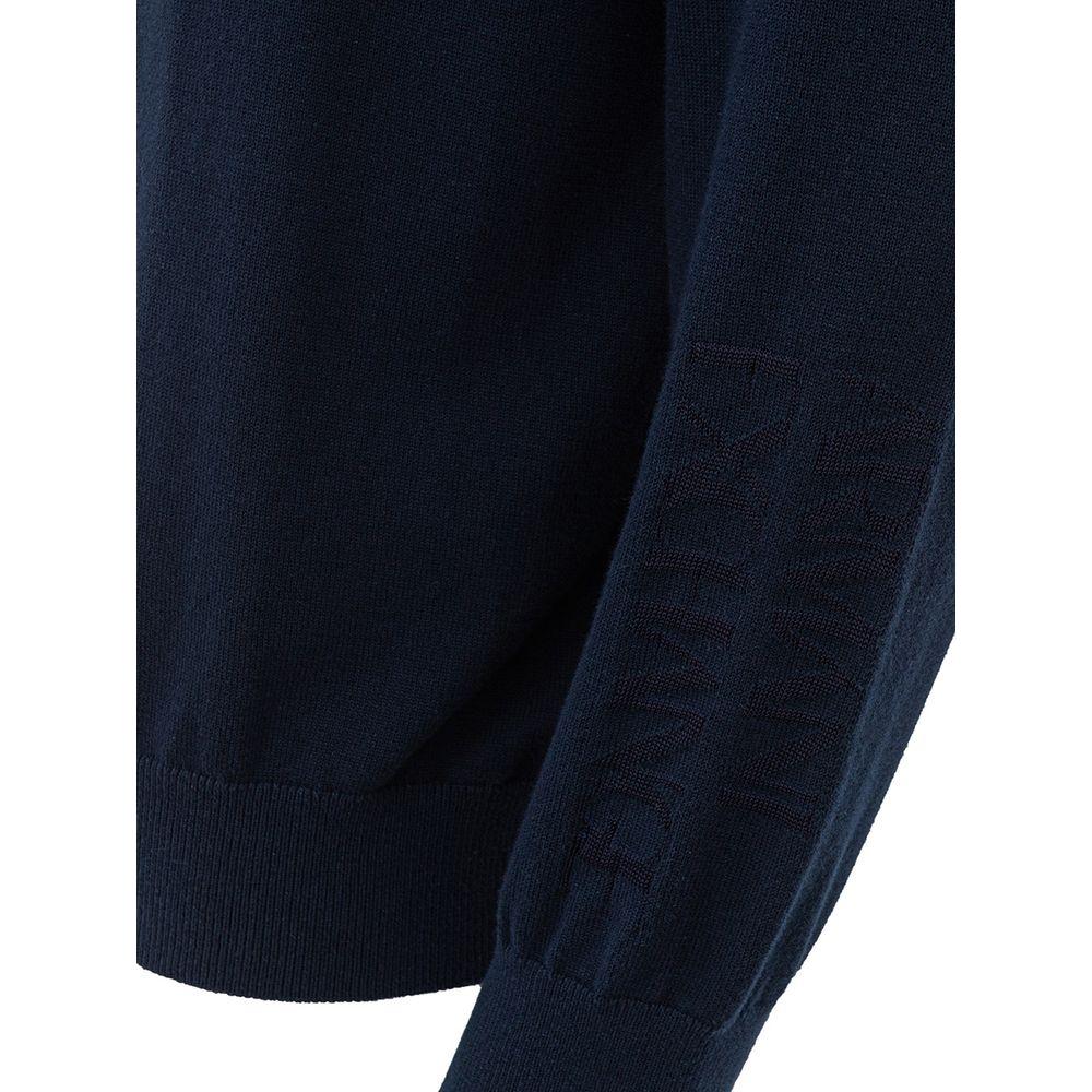 Armani Exchange Blue Cotton Sweater Armani Exchange Black