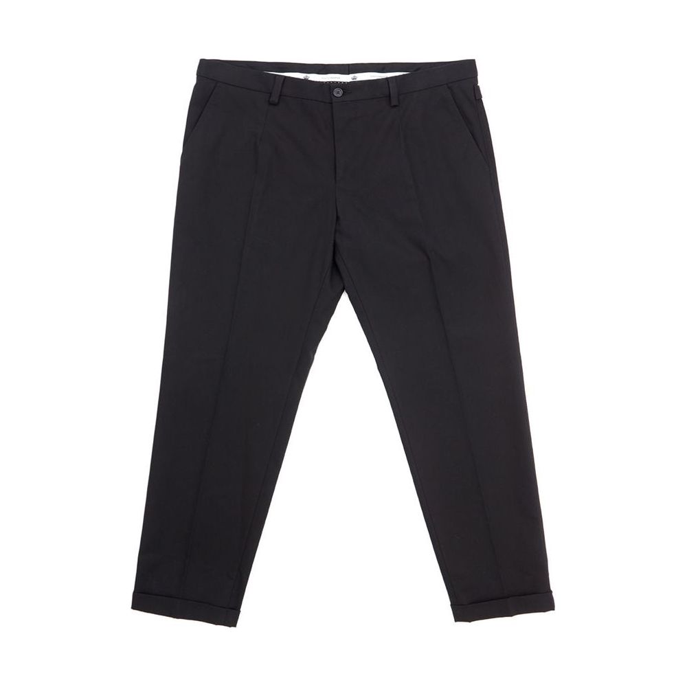 Dolce & Gabbana Elegant Black Cotton Pants for Men Dolce & Gabbana Dark Slate Gray